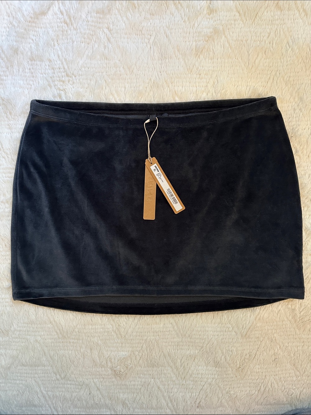 SKIMS Black Velour Mini Skirt